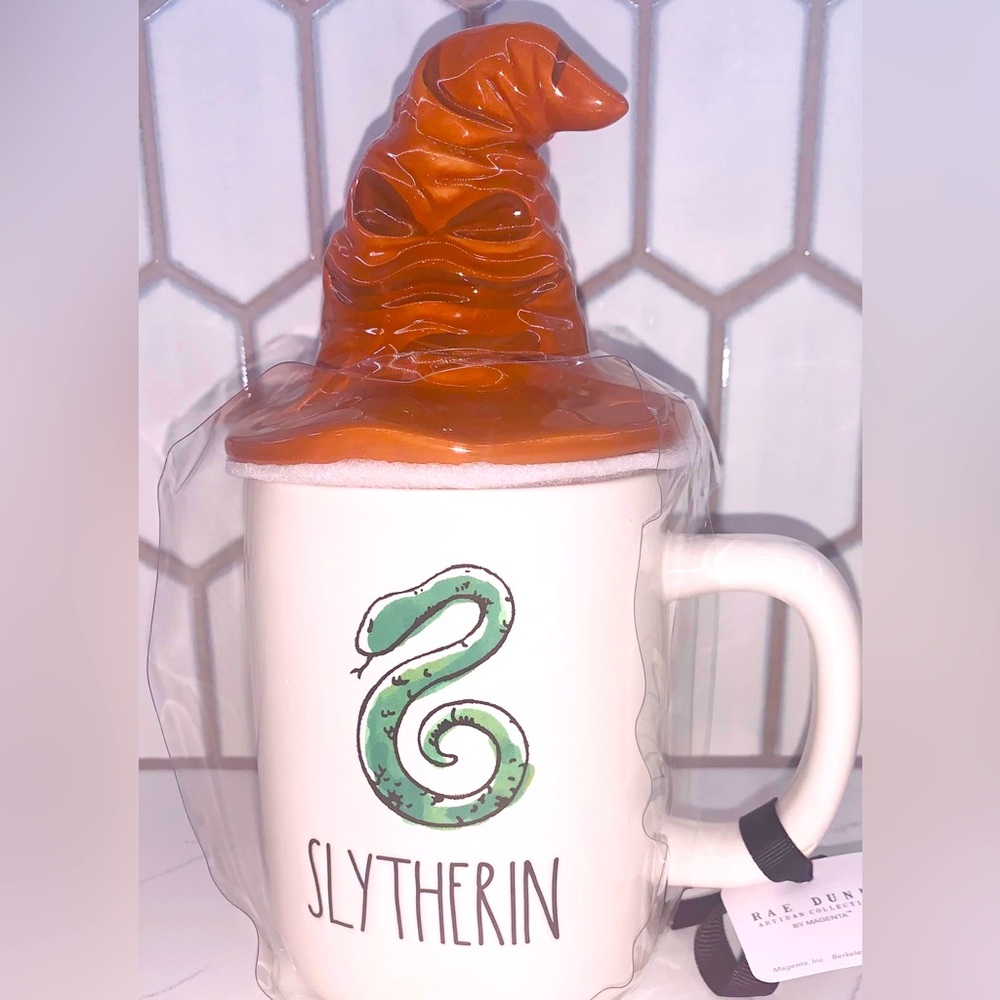 Slytherin Mug w/ Sorting Hat Topper - Rae Dunn Harry Potter Hogwarts